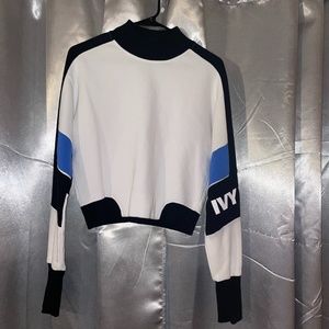IVY PARK Sweatshirt Crop Pullover size XS Beyoncé blue white black